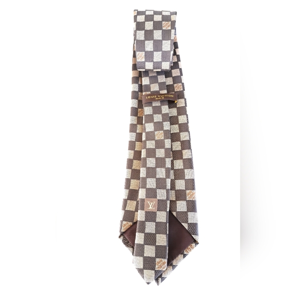 Louis Vuitton Brown Checkered Tie - Picture 4 of 7